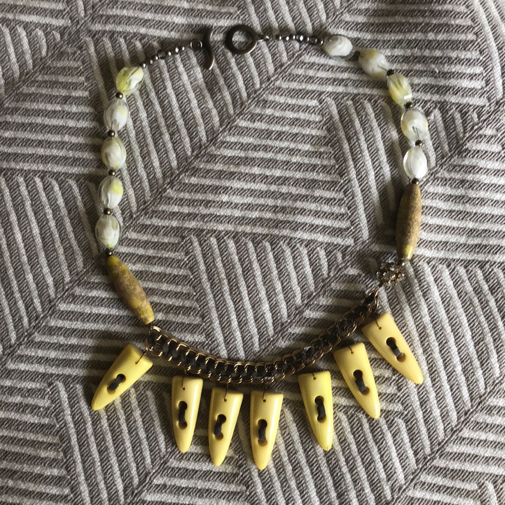 Yellow Anthropologie statement necklace